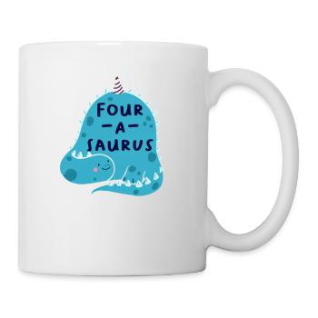 4th Birthday Birthday Boy Dinosaur Four - Mug - white - Right