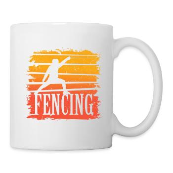 Fechten - Tasse - Weiß - Rechts