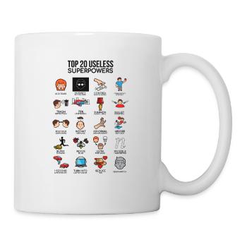 20 cadeaux de super pouvoirs superflus - Mug blanc - blanc - Droite