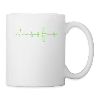 Flugzeug EKG Herzschlag - Tasse - Weiß - Rechts