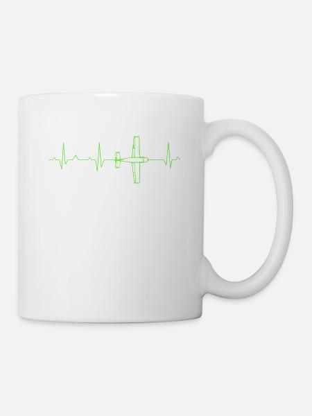 Battement cardiaque d'avion ECG - Mug blanc - blanc
