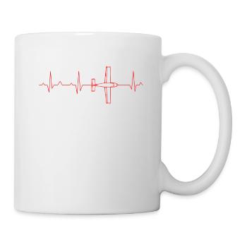 Flugzeug EKG Herzschlag - Tasse - Weiß - Rechts