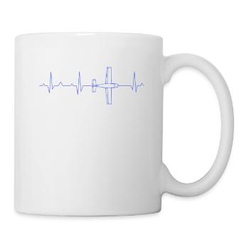 Flugzeug EKG Herzschlag - Tasse - Weiß - Rechts