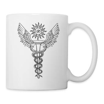 staff of hermes caduceus Kundalini-Yoga - Tasse - Weiß - Rechts