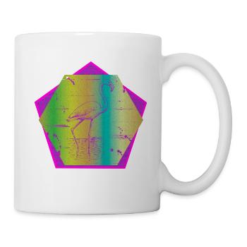 Flamingo Fünfeck - Tasse - Weiß - Rechts