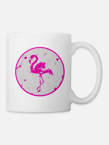 Pinker Flamingo - Tasse - Weiß