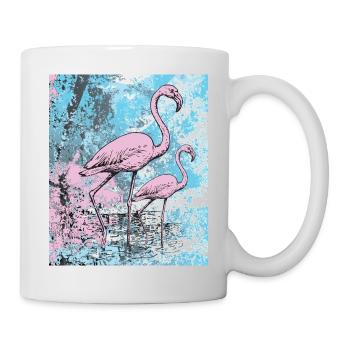 Rosa Flamingos - Tasse - Weiß - Rechts