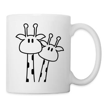 2 süße Paar Giraffen lieben sich Giraffe Pärchen - Tasse - Weiß - Rechts
