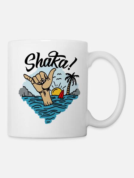 Shaka surfer greeting Hawaii - Mug - white