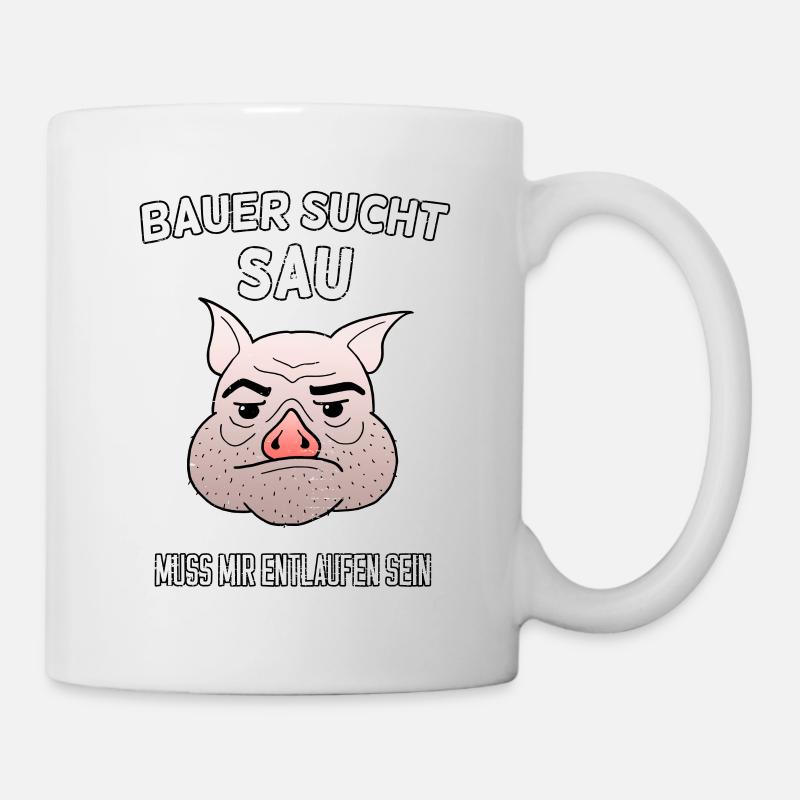 Farmer Seeks Wife Sau Funny Farmer Gift - Mug - white
