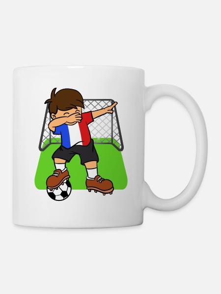 France Soccer Ball Dabbing Kid Français de football - Mug blanc - blanc