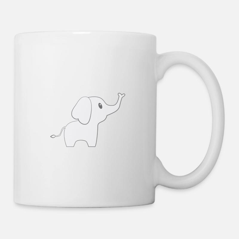 Eléphant - Amant éléphant - T-shirt éléphant - Mug blanc - blanc
