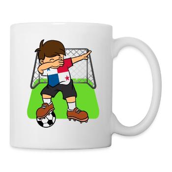Panama-Fußball, der Kinderpanama-Fußball abtupft - Tasse - Weiß - Rechts