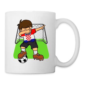 Kroatien-Fußball, der Kinderkroaten-Fußball abtupft - Tasse - Weiß - Rechts