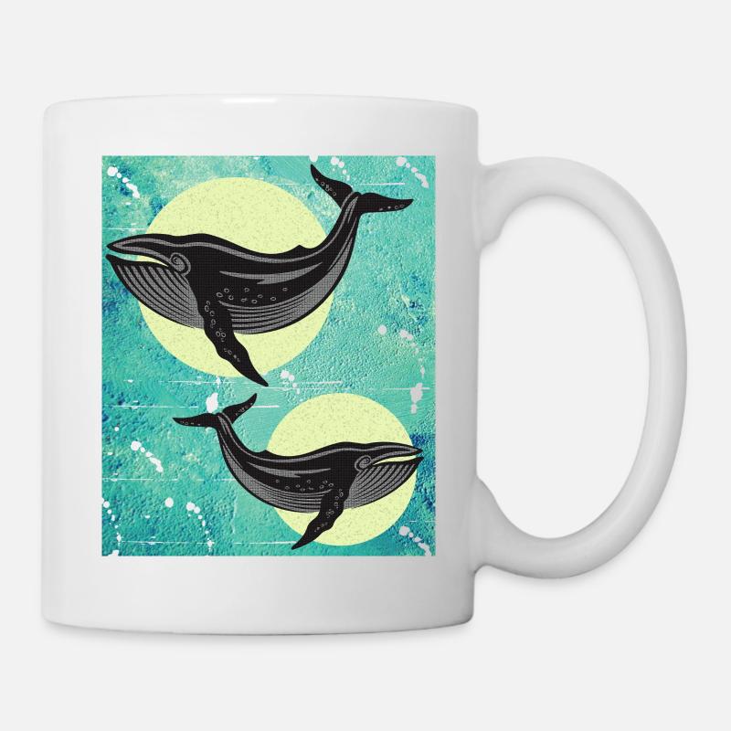 Baleines de baleine - Mug blanc - blanc