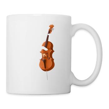 Cadeau d'instrument de contrebasse de chat - Mug blanc - blanc - Droite
