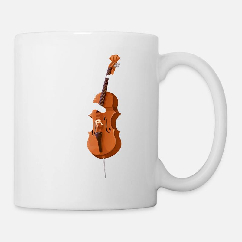 Cadeau d'instrument de contrebasse de chat - Mug blanc - blanc