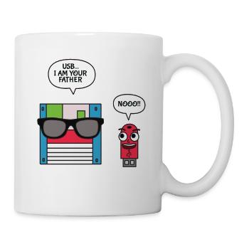 USB-Diskette Ich bin dein Vater T-Shirt, Geek - Tasse - Weiß - Rechts