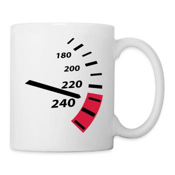 tacho, speed, km h - Tasse - Weiß - Rechts