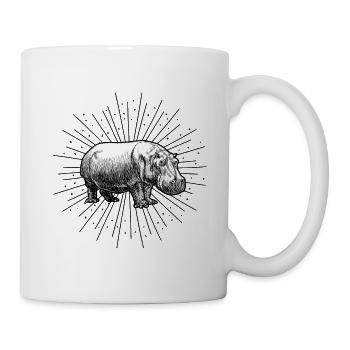 Nilpferd - Tasse - Weiß - Rechts