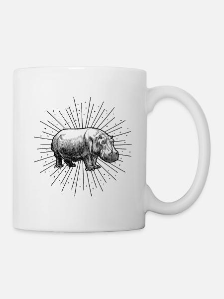 hippopotame - Mug blanc - blanc