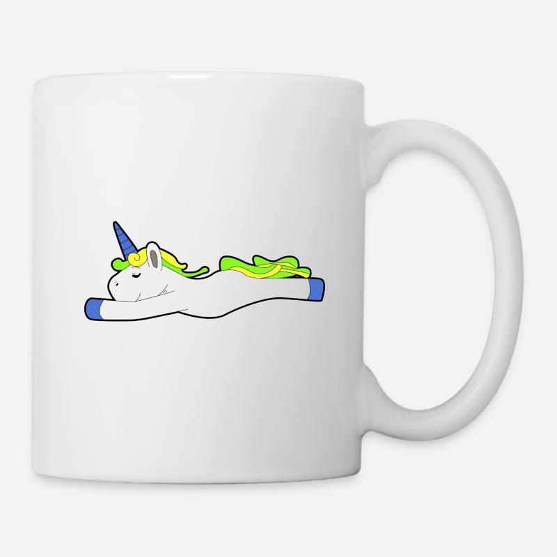 schlafendes Einhorn faul chillen Geschenk Idee - Tasse - Weiß