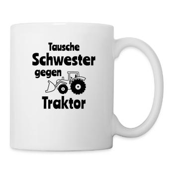Échangez sœur pour cadeau de tracteur drôle - Mug blanc - blanc - Droite