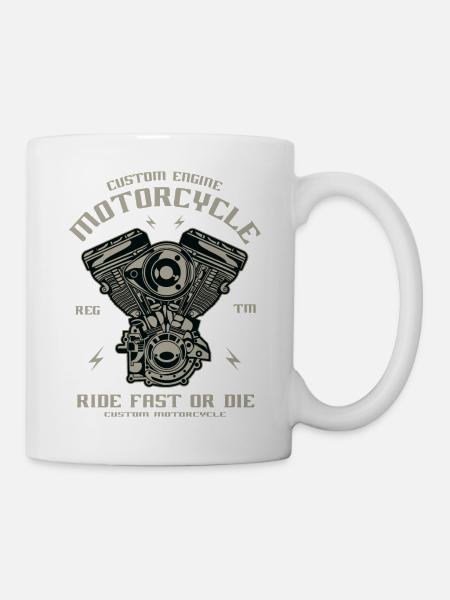 Conversion de moteur de moto Chopper Custom Engine - Mug blanc - blanc