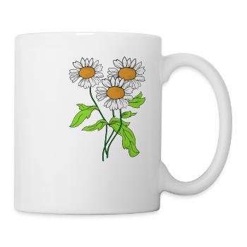 Gänseblümchen Blume Pflanze blühen Geschenkidee - Tasse - Weiß - Rechts