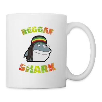 Reggae Shark Peace Hai Cillout Cool Chillen Shirt - Tasse - Weiß - Rechts