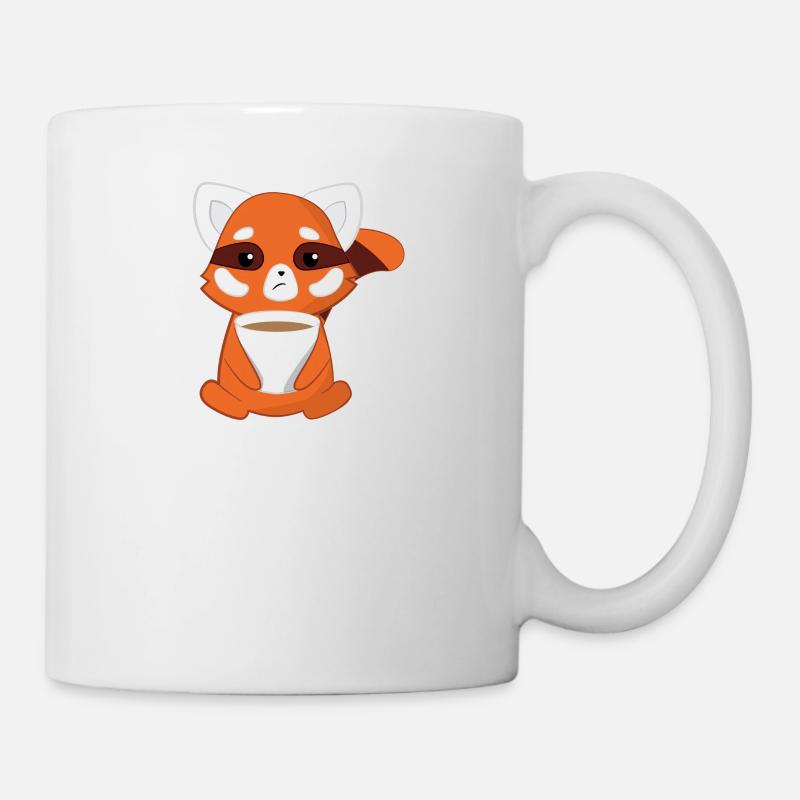 Roter Panda - Katzenbär - Morgenmuffel - Tasse - Weiß