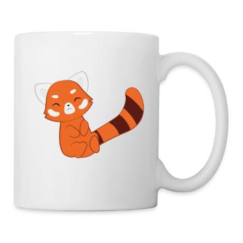 Red Panda - cat bear - sleeping - morning muffle - Mug - white - Right