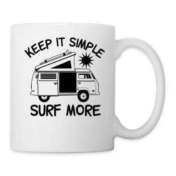 Keep it simple, surf more! - Tasse - Weiß - Rechts