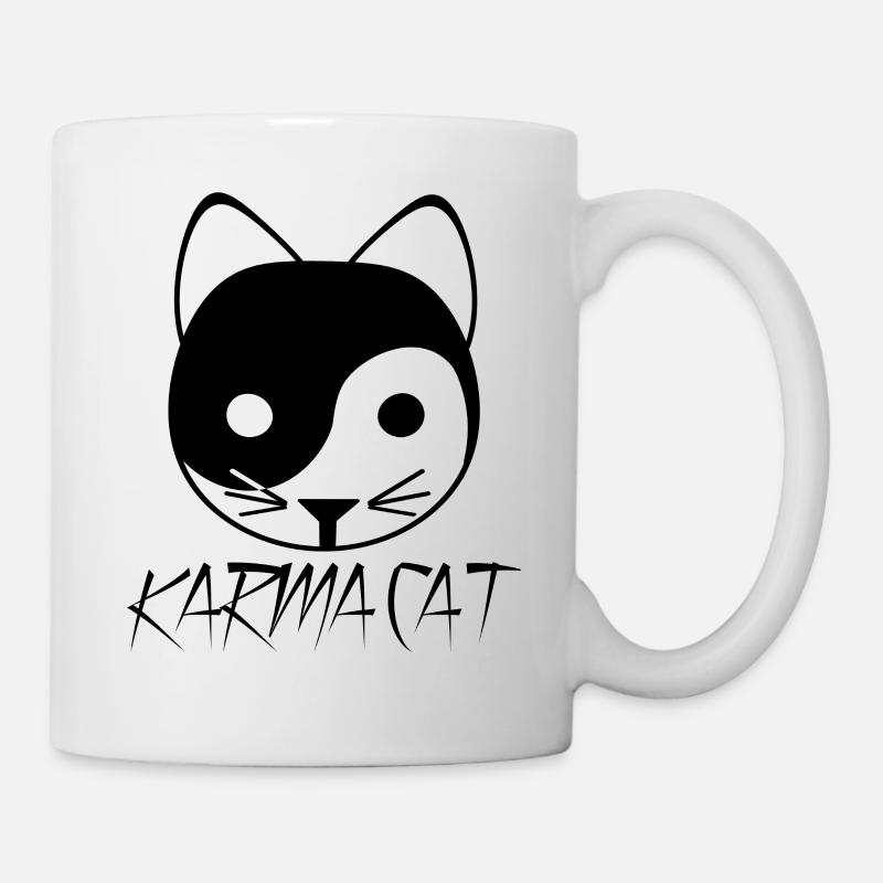 Karma Katze Ying Yang Geschenk Kätzchen Nirvana - Tasse - Weiß
