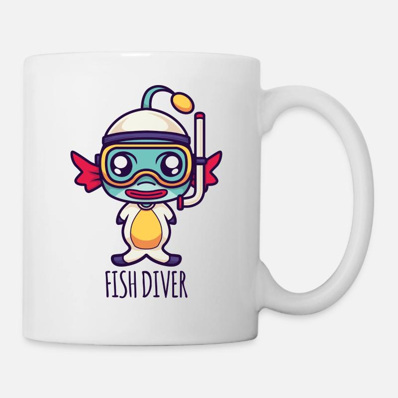 Plongeur de poisson - Mug blanc - blanc