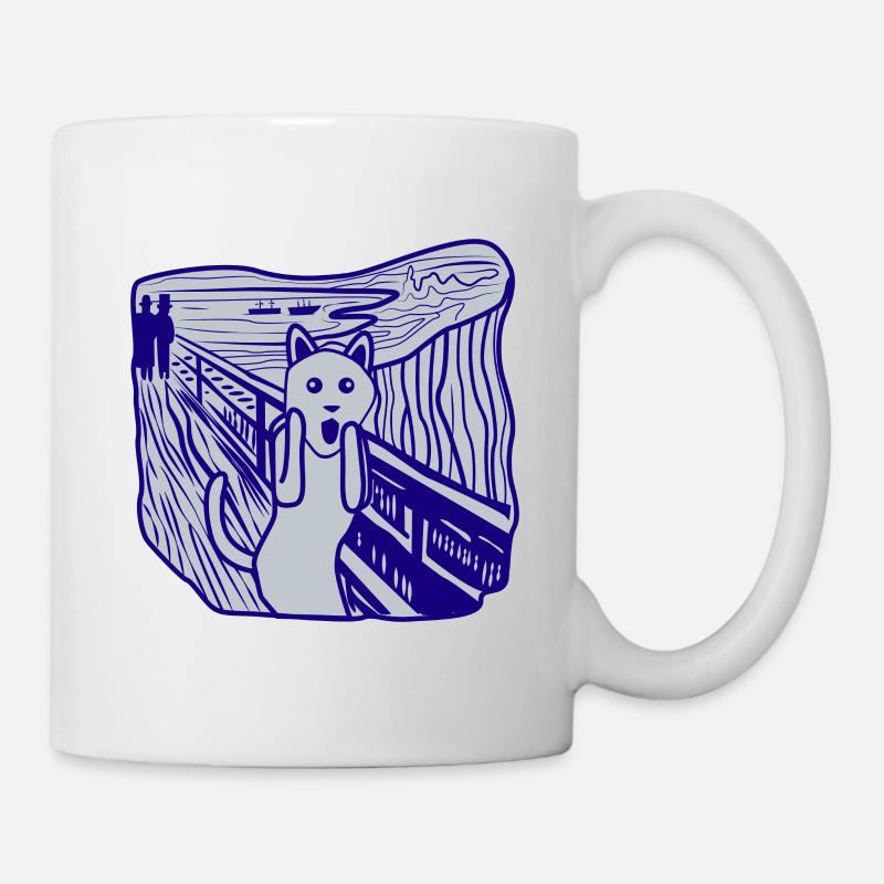 Katze schreit - Tasse - Weiß