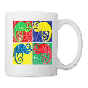 Chamäleon Pop Art - Tasse - Weiß - Rechts