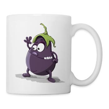 Aubergine - Mug blanc - blanc - Droite