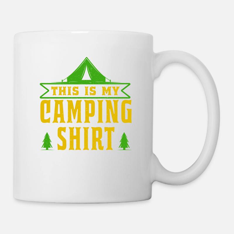 Shirt Camping Camper Zelten Geschenk - Tasse - Weiß