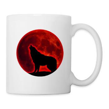 Wolf Vollmond - Tasse - Weiß - Rechts