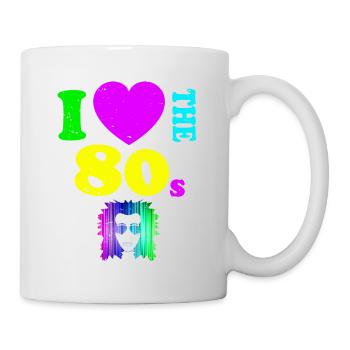 Ich liebe die 80er Jahre T-Shirt Neon Punk Rocker Glowing - Tasse - Weiß - Rechts