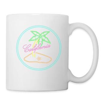 California Palm Tree Bright Neon Glowing Effect - Mug - white - Right