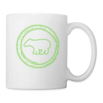 Glühen-Kreis-Grün Tapir Neon-glühender Effekt Retro - Tasse - Weiß - Rechts