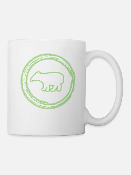 Glühen-Kreis-Grün Tapir Neon-glühender Effekt Retro - Tasse - Weiß