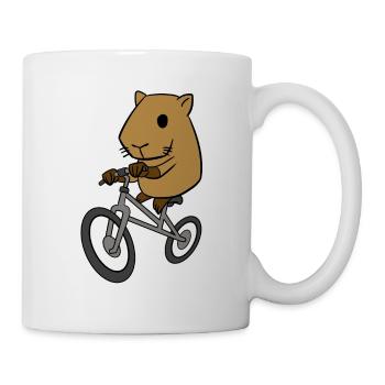 Capybara Riding Bicycle Funny Rodent Animal - Mug - white - Right