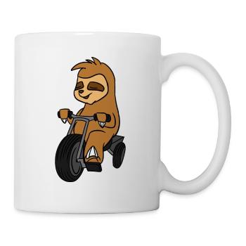 T-shirt paresseux de tricycle d'animal dans le tricycle - Mug blanc - blanc - Droite