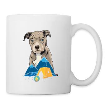Pit Bull Terrier Pitbull Camping Camping Gift - Mug - white - Right