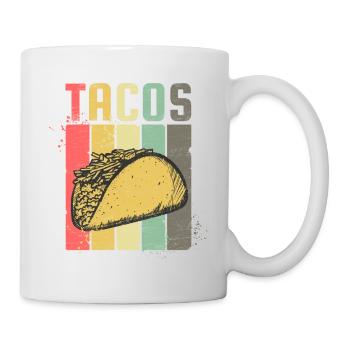 Taco, Tacos, Vintage, cadeau - Mug blanc - blanc - Droite