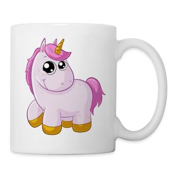 Licorne de dessin animé rose - Mug blanc - blanc - Droite
