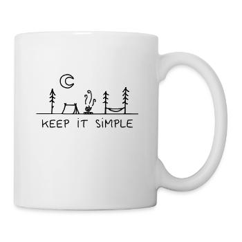 Keep it simple - Camping - Camper - Wald - Urlaub - Tasse - Weiß - Rechts